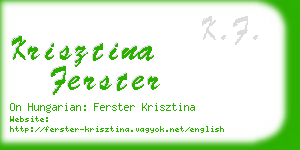 krisztina ferster business card